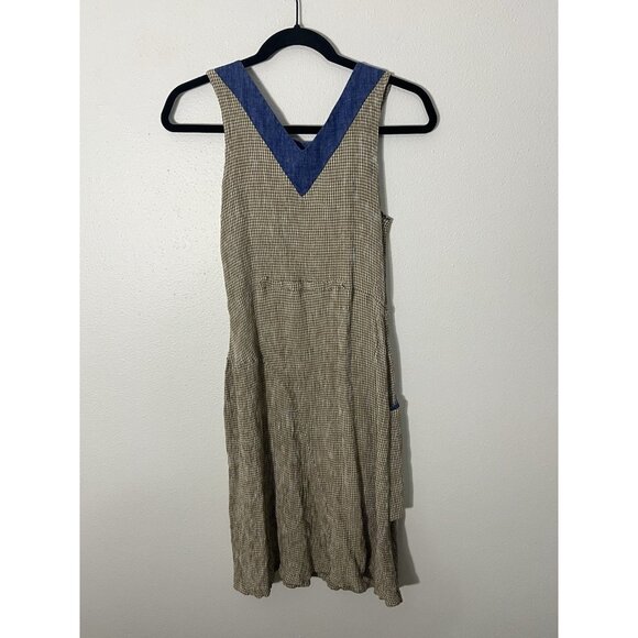 Rebe By Debra Weiss Tan Sleeveless Gingham Dress Size XS - Picture 5 of 12